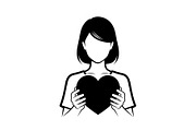 Cute Love Girl Silhouette Bundle, an Illustration by Designs_River (Thumbnail 42 of 53)