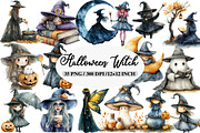 Watercolor Halloween Witch Clipart, an Illustration by Daily.Designs (Thumbnail 1 of 5)