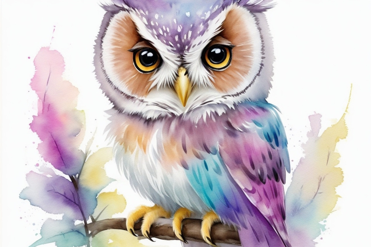 12 Watercolor baby owl clipart pack, an Animal Illustration by ZaaxPrintables (Photo 2 of 8)