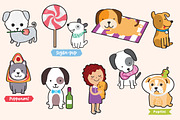 Puppies! cute illustration of dogs, an Animal Illustration by TinyCuteCo (Thumbnail 1 of 3)