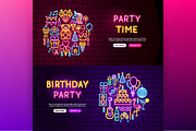Happy Birthday Vector Neon Icons, an Outline Icon by Anna_leni (Thumbnail 6 of 8)