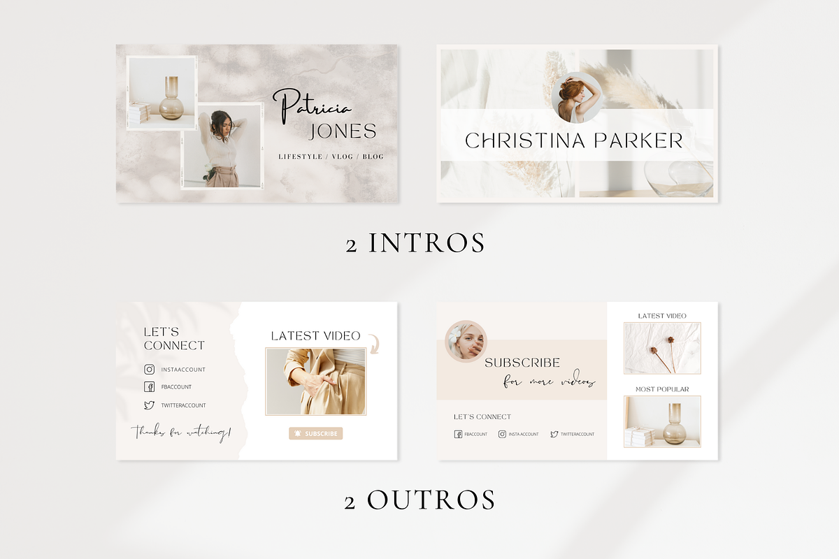 Beige YouTube Branding Kit, a Social Media Template by ShopRShop (Photo 4 of 7)