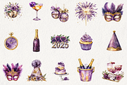 Luxury New Year's Eve Clipart, an Illustration by NadiaTheronArt (Thumbnail 2 of 5)