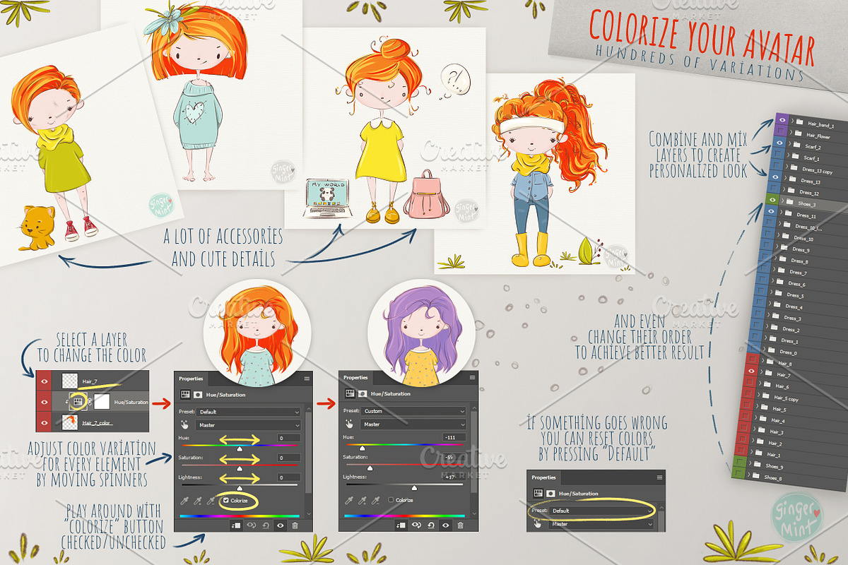 Cute Girls Character Creator, a Person Illustration by Kitiri Space (Photo 2 of 5)