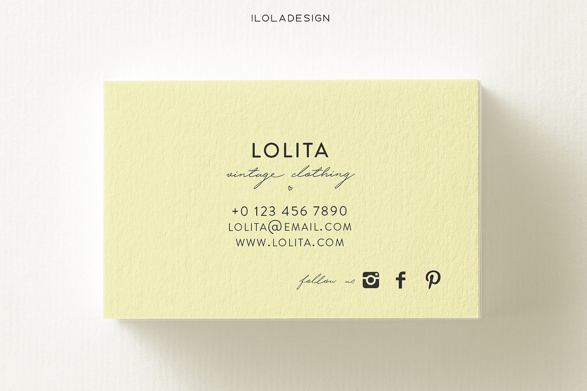 Lolita Yellow Business Card, a Business Card Template by iloladesign (Photo 2 of 2)