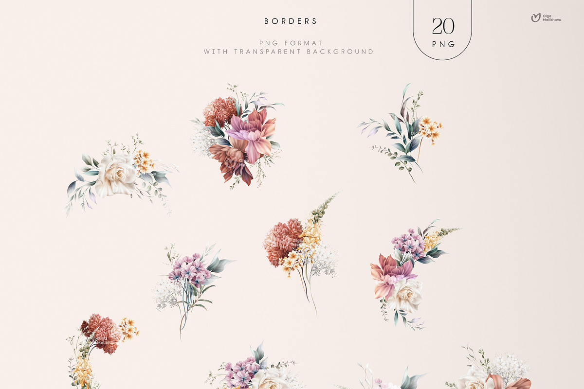 CARAMEL - watercolor flowers, an Illustration by ollalya (Photo 3 of 15)