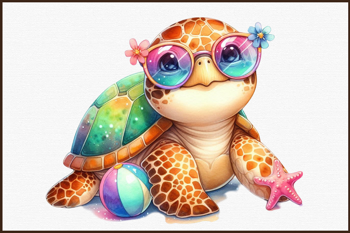 Watercolor Summer Animal Clipart, an Illustration by Sublimation Artist (Photo 3 of 6)