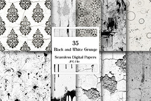 Black and White Grunge Textures, a Pattern Graphic by Wow Magic
