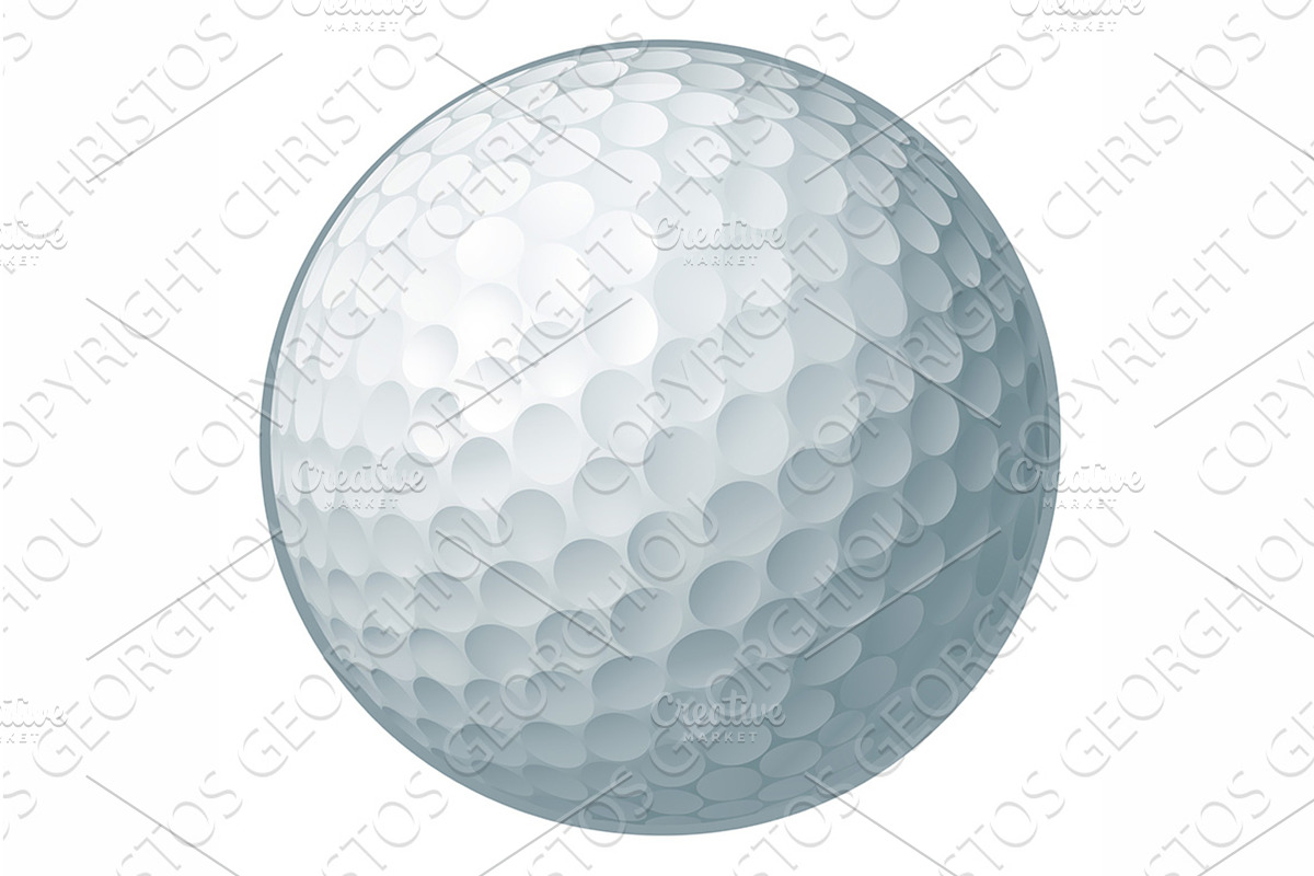 Golf Ball Cartoon Sports Icon, a Sport Illustration by Christos Georghiou