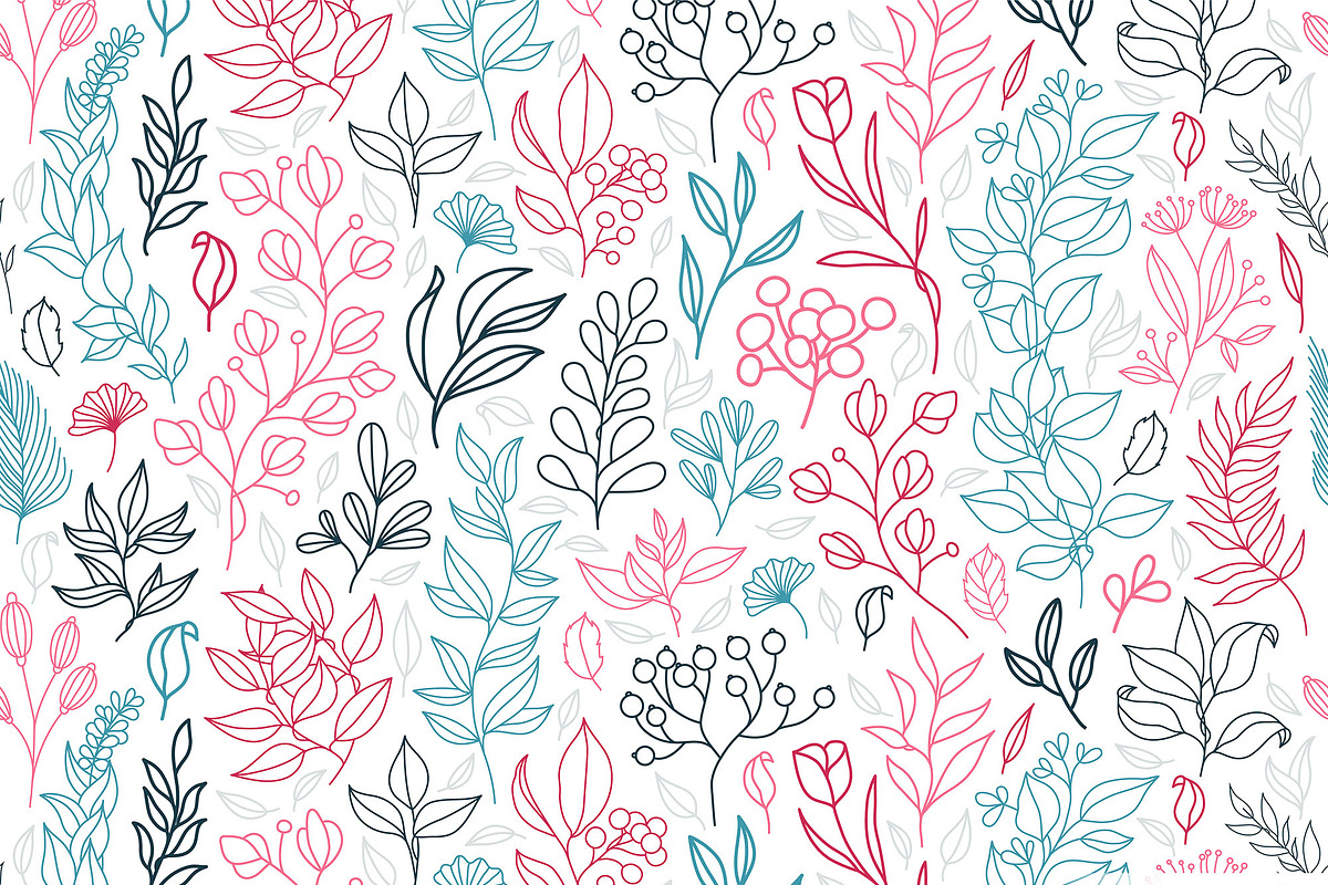 Big Set of Vector Floral Elements, a Decorative Illustration by FourLeafLover (Photo 10 of 18)