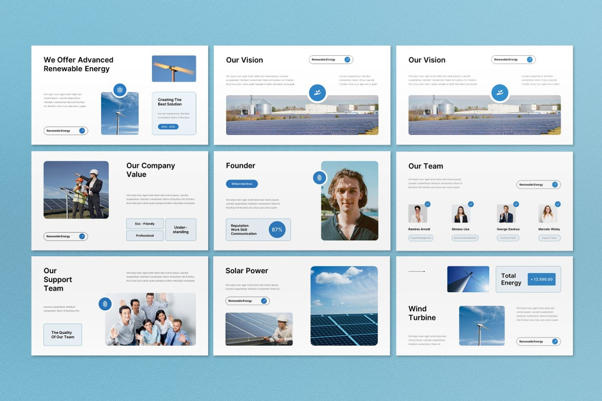 White Renewable Energy Google Slide, a Presentation Template by graphicook (Photo 5 of 8)