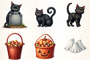 Retro Halloween Clipart Bundle, an Illustration by CrexoraLab (Thumbnail 3 of 5)