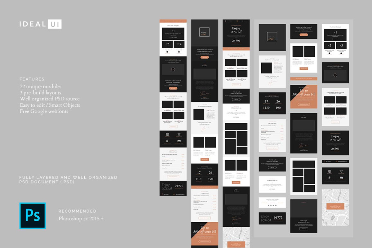 Restaurant Email Template, an Email Template by IdealUI (Photo 4 of 4)
