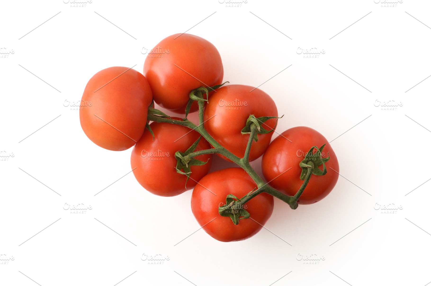 Fresh Vine Tomatoes Isolated on White Background, a Food & Drink Photo by Davizro's Market