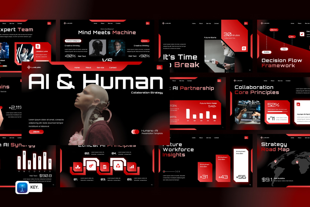 AI & Human Collaboration Strategy, a Presentation Template by Loin Studio (Photo 1 of 4)