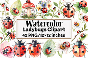 Ladybugs Clipart, an Illustration by Design Market (Thumbnail 1 of 5)