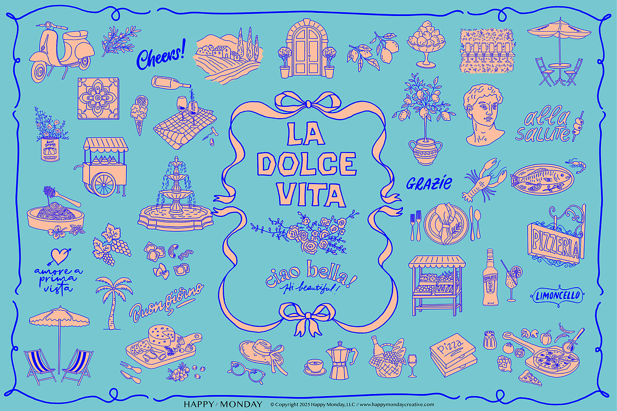 La Dolce Vita Italian Summer Icons, a Seasonal Illustration by Happy Monday Creative (Photo 2 of 8)