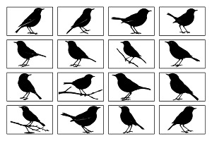 Bush warbler bird Silhouette Vector, an Animal Illustration by Unique Design Team
