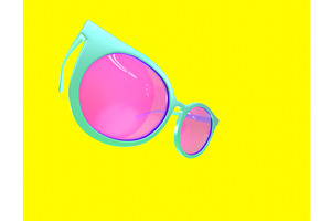 3D Sunglasses With Pink Lenses