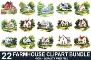 Watercolor House Clipart Bundle, an Illustration by crative8112 (Thumbnail 1 of 9)