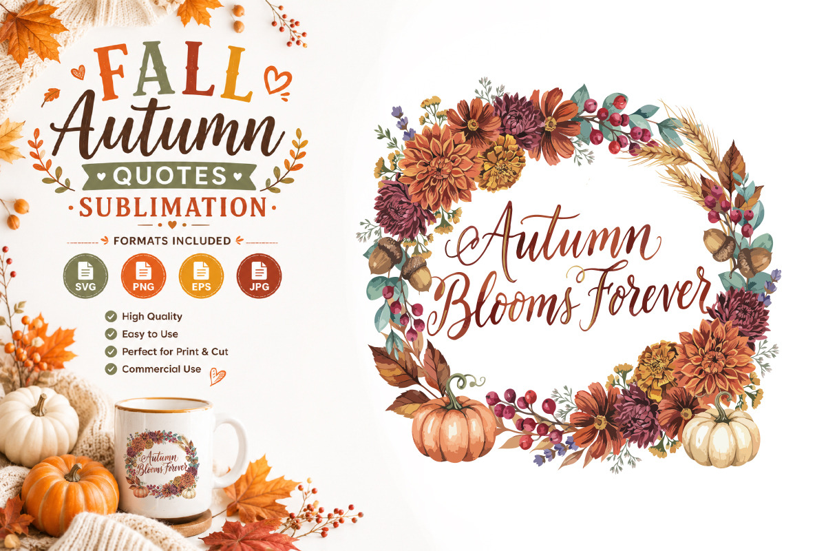 Fall Quotes Sublimation Bundle, a Seasonal Illustration by Actual Pixel (Photo 13 of 16)