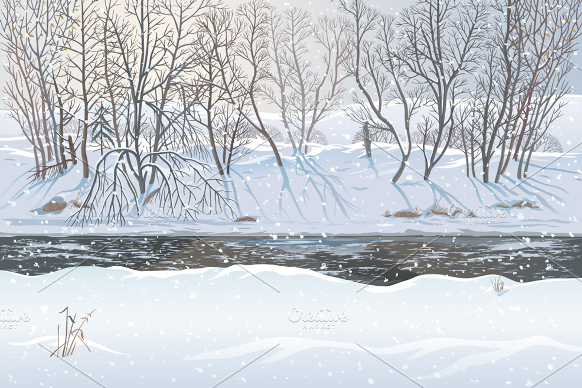 Winter forest with Fox, an Animal Illustration by Countryside life (Photo 6 of 10)