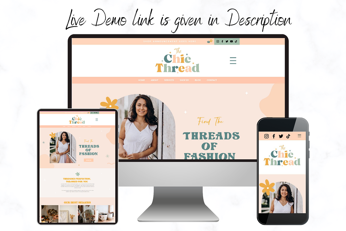Boho Wix Website Store Template, a Wix Template by AdvertFox (Photo 6 of 9)