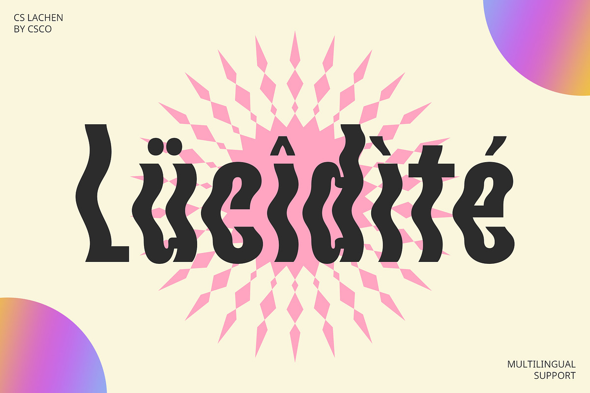 CS Lachen – Psychedelic Font, a Sans Serif Font by Craft Supply Co. (Photo 3 of 7)