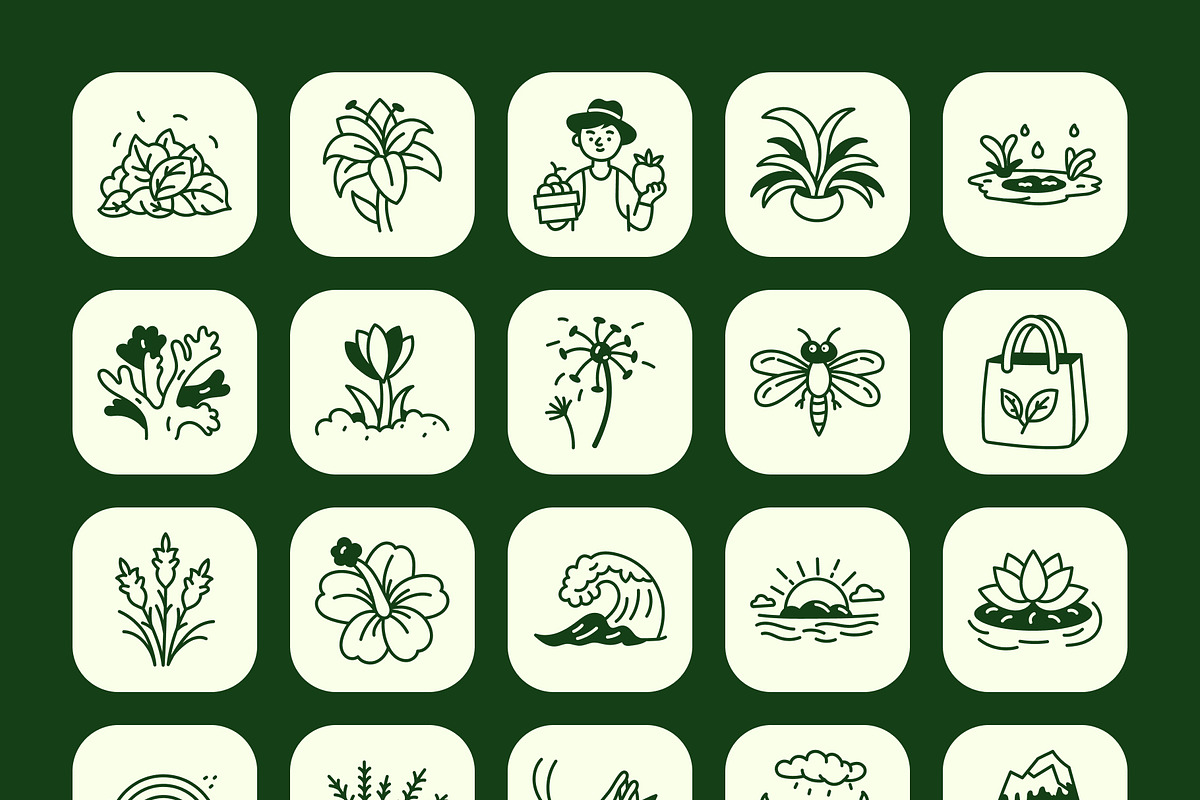 Nature Doodle Icon Set, an Outline Icon by Vectors Market (Photo 7 of 8)