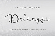 Delanggi - Handwritten Script Fonts, a Script Font by Patria Ari (P4tcreativa) (Thumbnail 1 of 9)