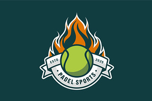 Padel Sports logo and badge, a Branding & Logo Template by swarnstudio