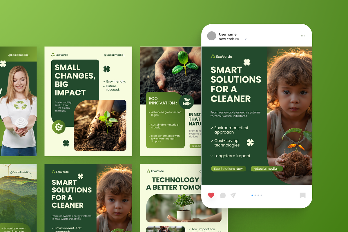 Eco Sustainability Social Media Post, a Social Media Template by Annora Studio (Photo 4 of 6)