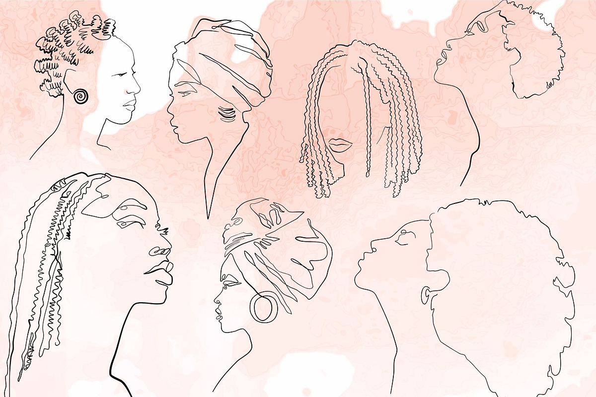 Afro Woman Lineart Hair and Beauty, a Person Illustration by esylvia (Photo 3 of 6)