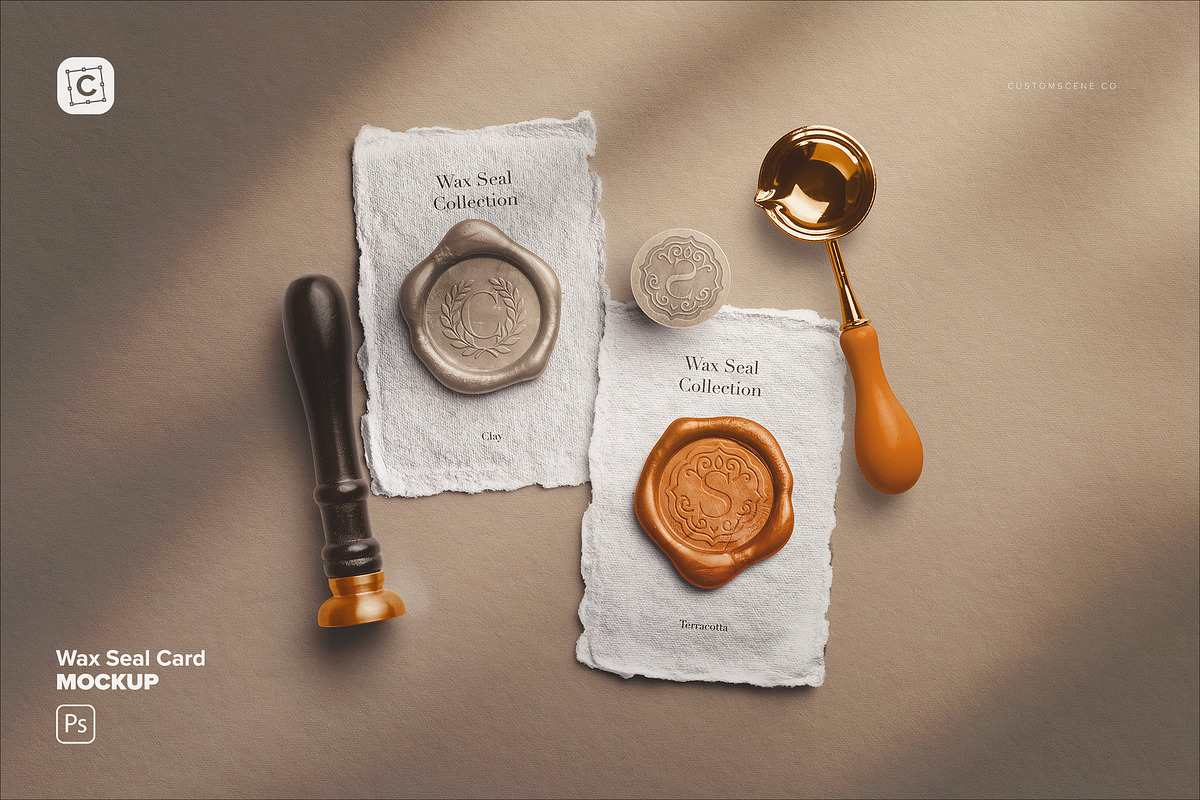 Wax Seal Card Mockup, a Product Mockup by Custom Scene (Photo 1 of 11)