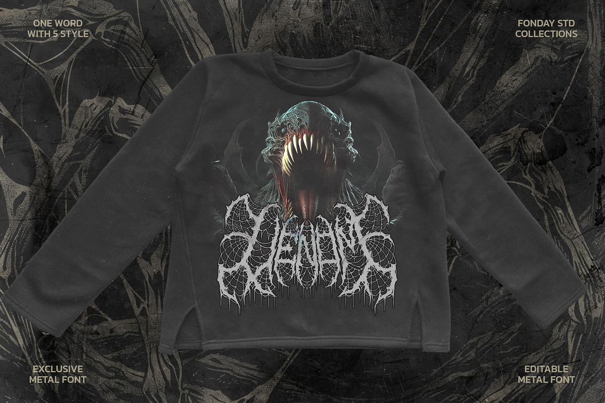 Cobweb Death Metal Font, a Blackletter Font by Fonday Studio (Photo 9 of 12)