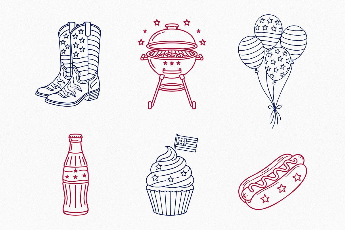 USA Bundle, 4th of July Clipart, an Object Illustration by Pretty Meerkat (Photo 6 of 7)