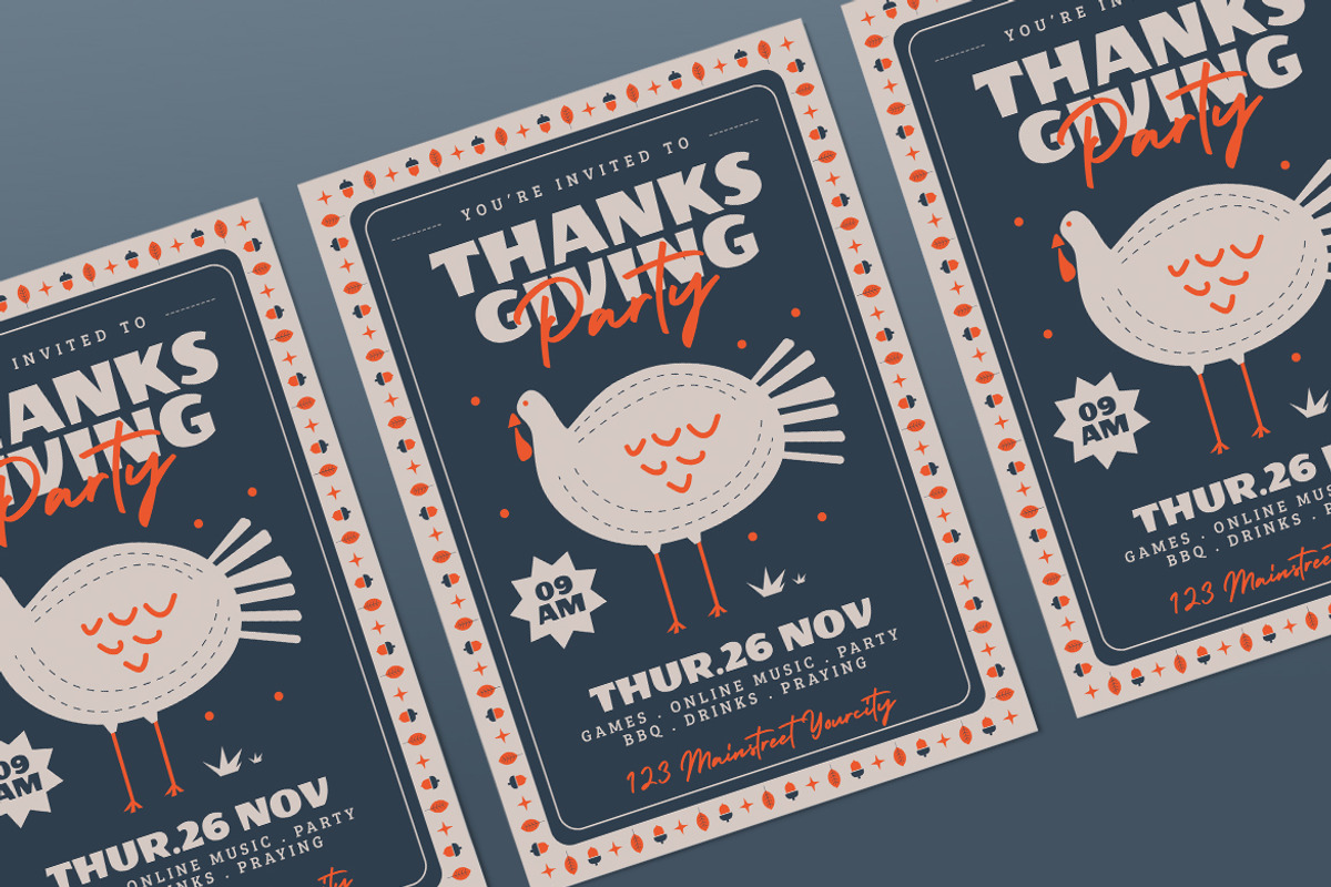 Modern Thanksgiving Day Flyer, a Flyer Template by Tokosatsu (Photo 5 of 5)