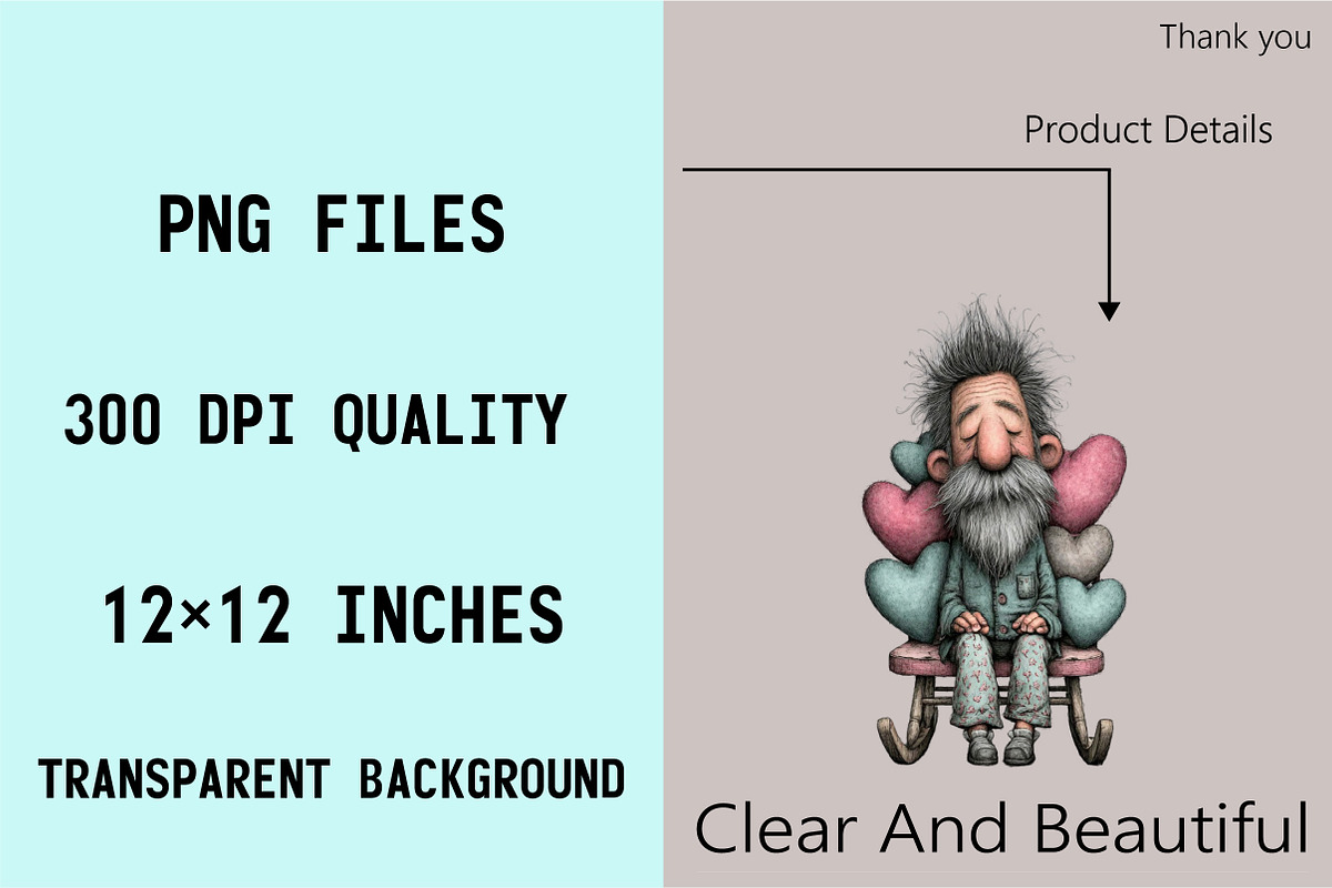 Whimsical Valentine Old Man Clipart, an Illustration by SVGArt (Photo 4 of 8)