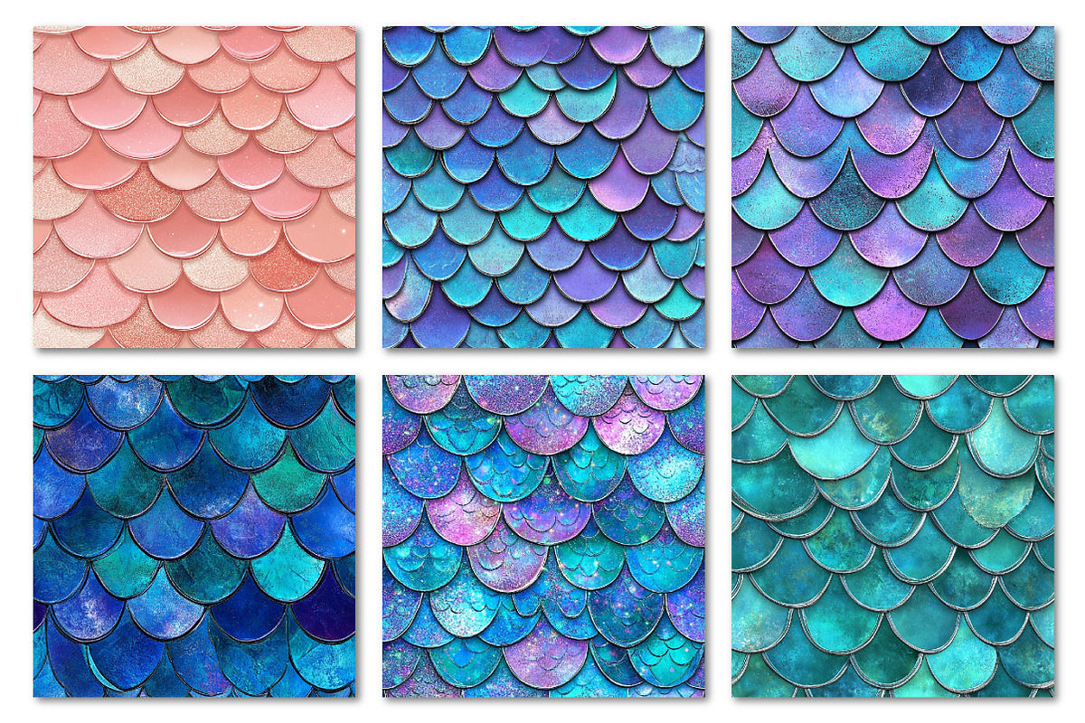 Shining Mermaid Scales Digital Paper, a Texture Graphic by Dream Creation (Photo 2 of 6)