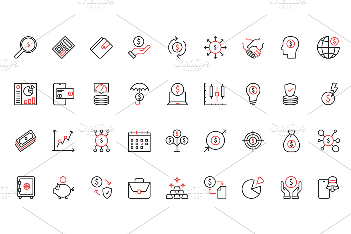 Finance icons, a Finance Illustration by Lemberg Vector