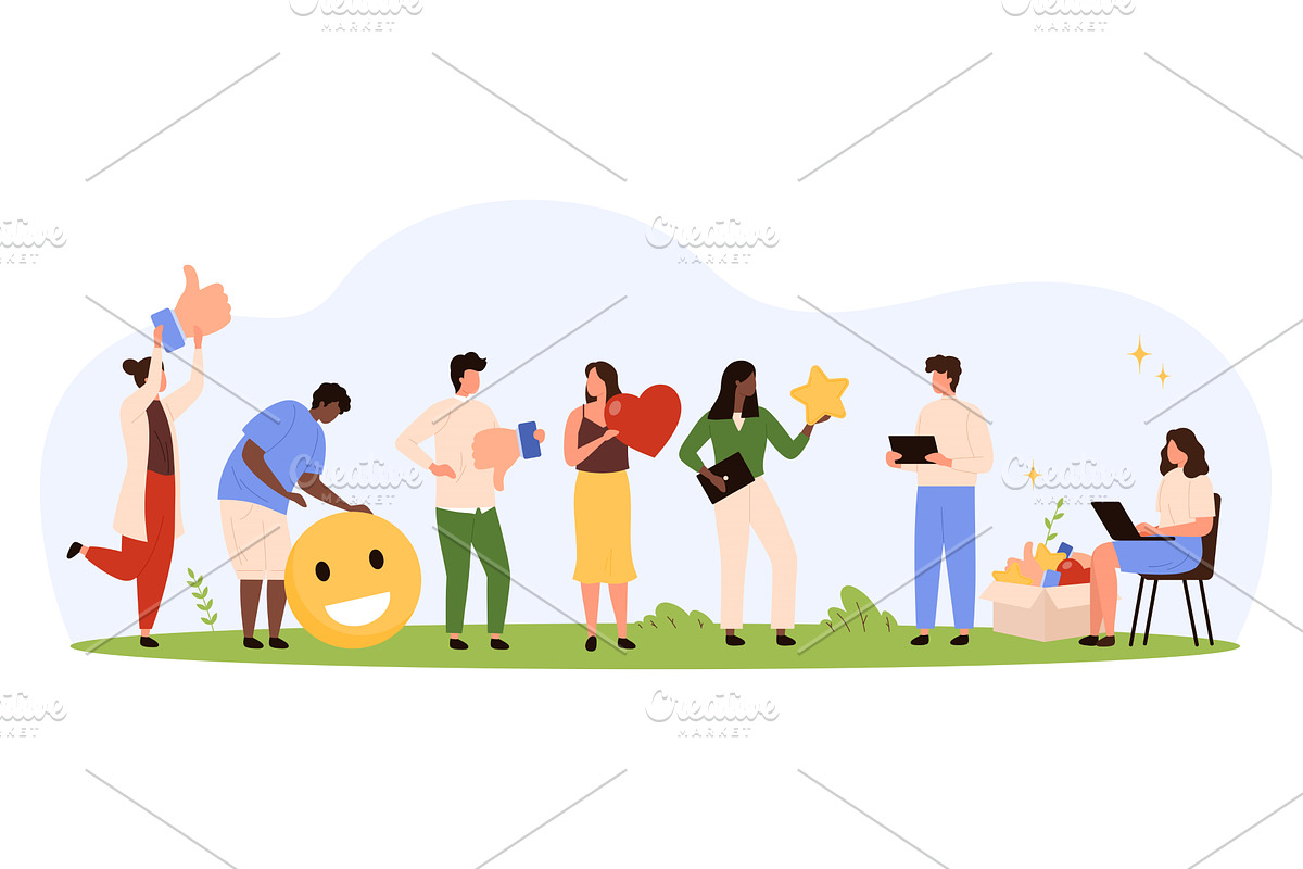 Giving Customer Feedback & Support, a Technology Illustration by Flashvector