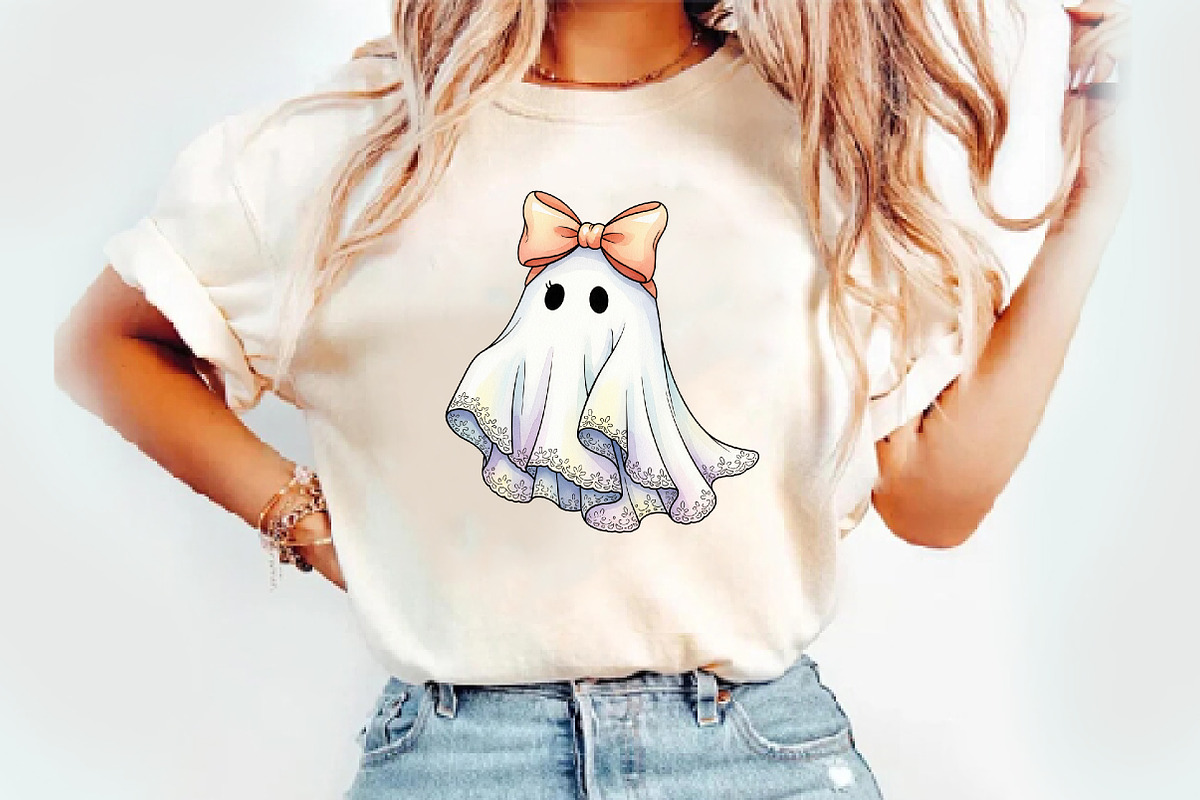 Cute Ghost PNG, Fall Halloween png, an Illustration by Watercolor design (Photo 2 of 3)