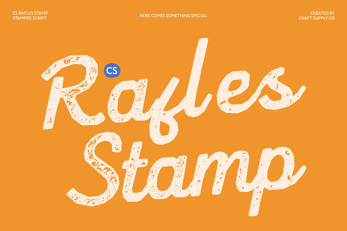 CS Rafles Stamp, a Script Font by Craft Supply Co. (Photo 1 of 8)