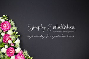 Styled Stock ~ Flowers on Chalkboard