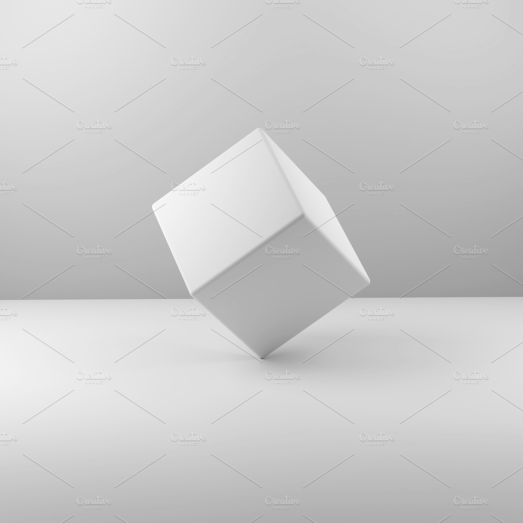 Geometric real plastic cube on White, an Abstract Photo by 2Design