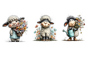 Whimsical Spring Sheep Clipart, an Illustration by Dream Creation (Thumbnail 7 of 7)