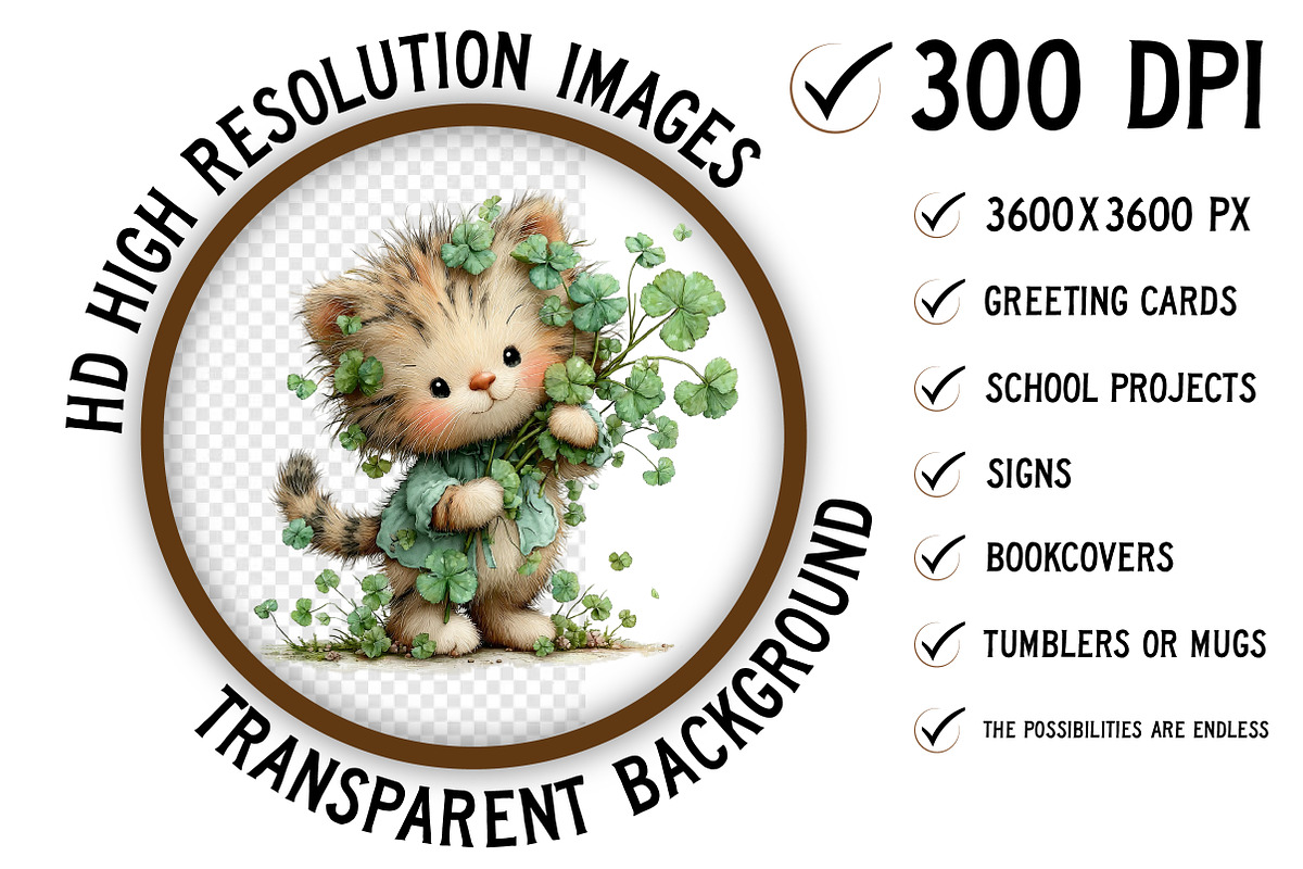 Whimsical St Patrick's Day Cat PNG, an Illustration by Craft Nest (Photo 2 of 11)