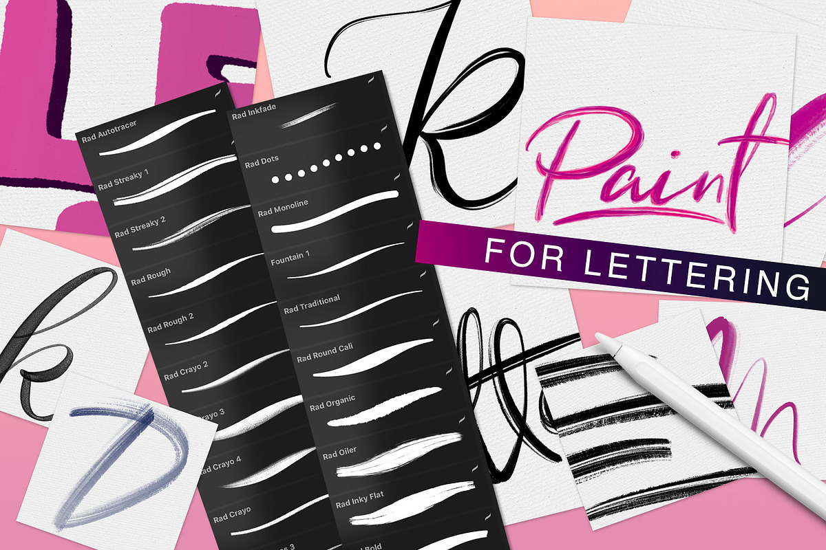 Procreate 5 Lettering Brushes, a Brush Add-On by RadekBroz (Photo 9 of 10)
