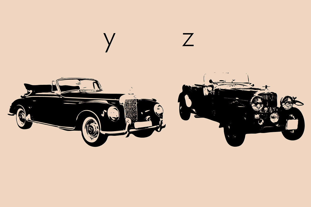 Vintage Cars Dingbats Font, a Symbol Font by Minimalartstudio (Photo 4 of 7)
