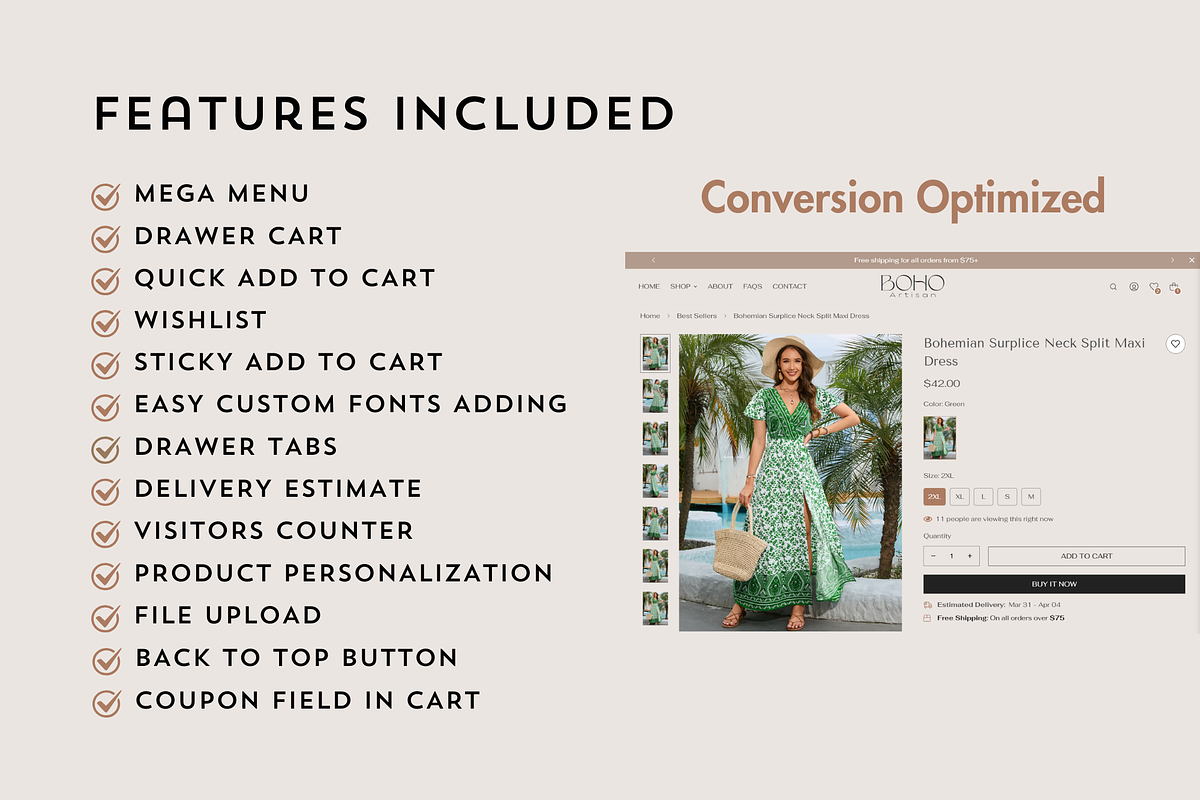 Boho Shopify Theme, Boutique Store, a Templates & Theme by Elite Luster (Photo 3 of 3)